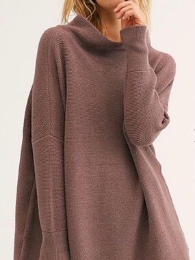 Cozy Funnel Neck Ribbed Knit Sweater - Mauve